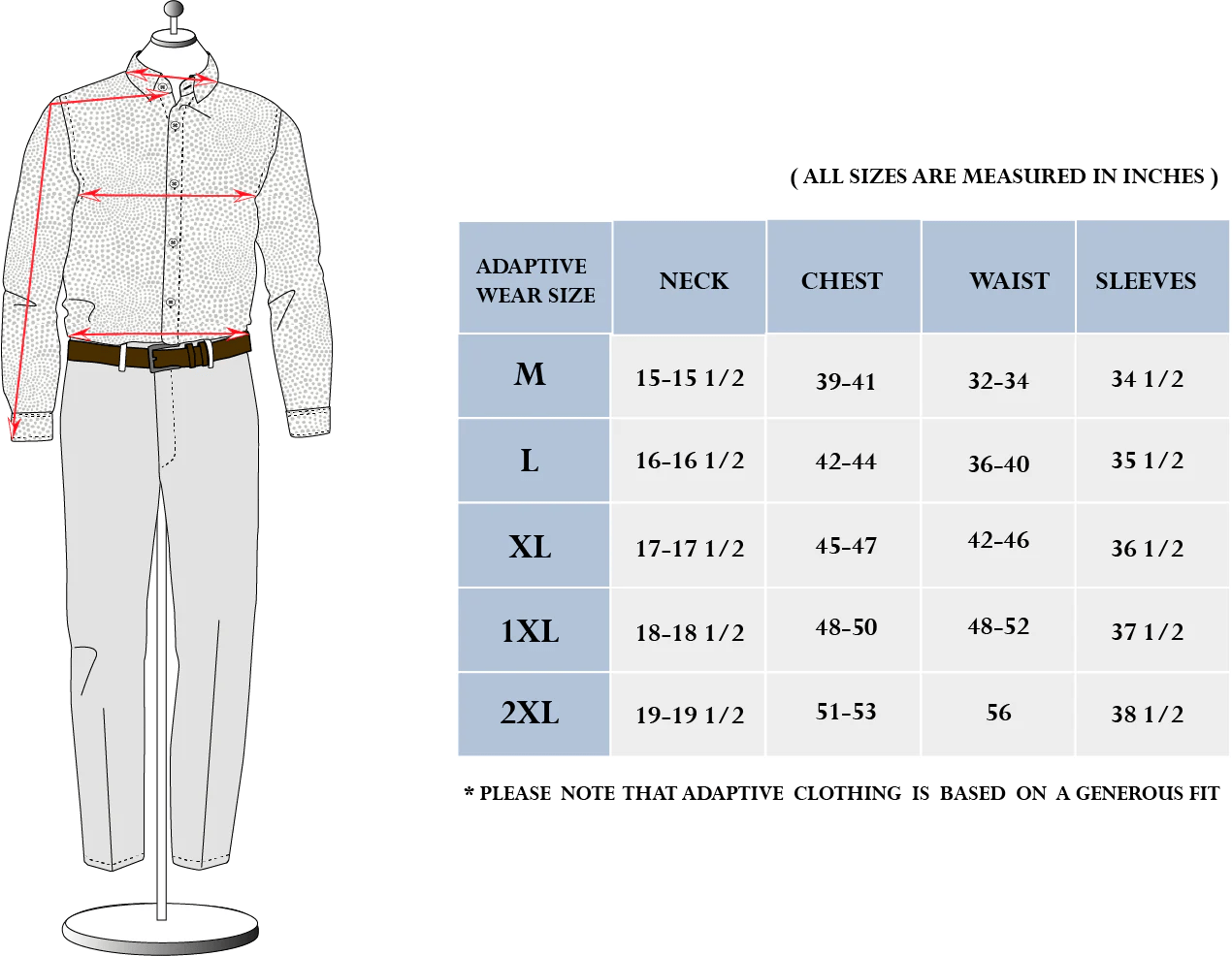 Apt 9 men's dress shirt size chart