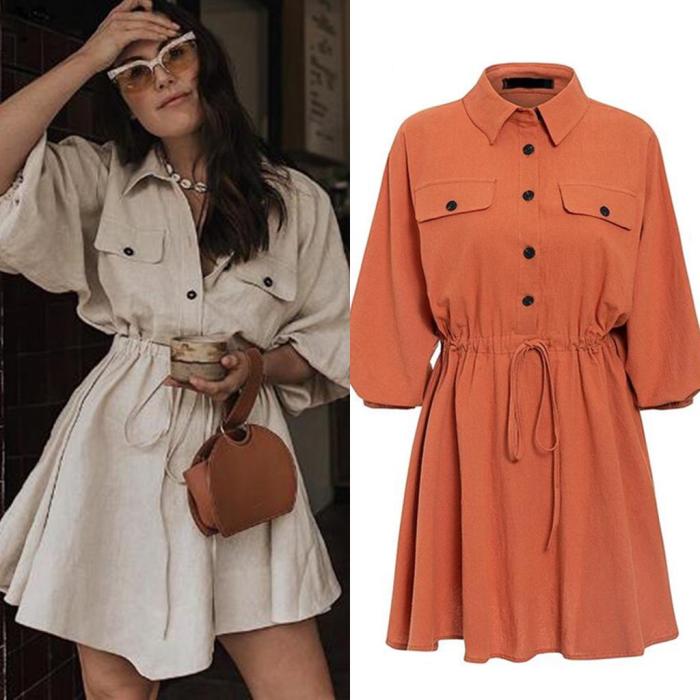 Solid color dress shirts women's